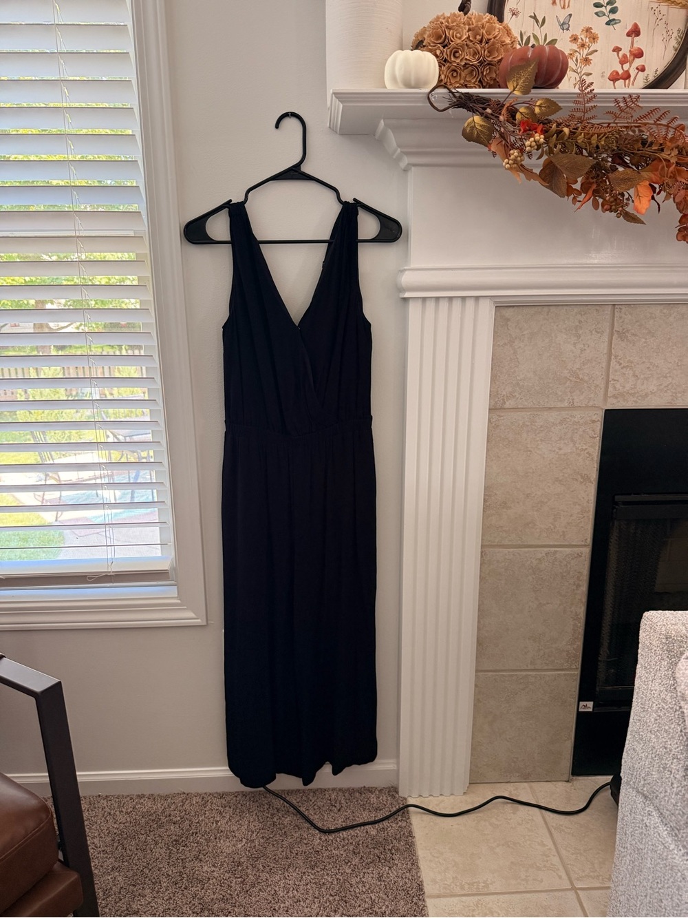 Madewell Black V-Neck Sleeveless Jumpsuit
